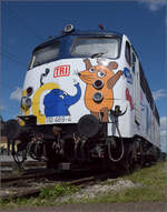 noerdlingen/884731/4-noerdlinger-eisenbahnfestdas-diesjaehrige-objekt-der 4. Nrdlinger Eisenbahnfest.

Das diesjhrige Objekt der Begierde: Die Elefantenlok zum 50. Geburtstags des blauen Elefanten. TRI machte es mglich und ergriff die Initiative. Selbstredend, dass eine Bgelfalte dekoriert wurde. Auswhlt wurde 110 469. Nrdlingen, Juni 2025.