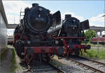 noerdlingen/884819/4-noerdlinger-eisenbahnfestdie-leichte-gueterzuglok-50 4. Nrdlinger Eisenbahnfest.

Die leichte Gterzuglok 50 778 mit dem Kabinentender neben der Universallok 41 384 mit dem ltender. Juni 2025.