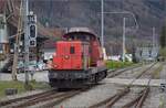 balsthal-4/811730/bm-66-18505-bei-abfahrt-nach Bm 6/6 18505 bei Abfahrt nach Oensingen. Balsthal, April 2023.