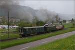 Vapeur Val-de-Travers: Train  Au fil de l'Areuse .

E 3/3 8511 nhert sich Couvet. Mai 2023.