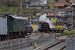 sumiswald-guenen-17/843718/ostermontag-bei-der-emmentalbahnrangierfahrt-von-eb Ostermontag bei der 'Emmentalbahn'.

Rangierfahrt von Eb 3/5 5810 in Sumiswald-Gr�nen. Mit im Bild ist Be 4/4 102 der EBT. April 2024.