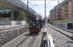 ed-33-10/844355/zu-den-ostereiern-im-sihlwald-e Zu den Ostereiern im Sihlwald. 

E 3/3 5 'Schnaaggi Schaaggi' der SiTB fährt die Rampe von Gieshübel zum Tunnel in den Bahnhof Zürich-Wiedikon herunter. März 2024.