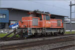 Ee 936 134 der BLS in Erlen. April 2024.