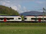 0-523-rabe-523-flirt-ch/808160/rabe-523-004-und-rabe-523 RABe 523 004 und RABe 523 057. Thürnen, April 2022.