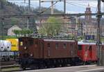700-brugg-frick-stein-saeckingen-pratteln-boebsbb-boezberglinie-11/810393/die-rvt-fahrt-zum-feldschloesschenae-36-iii Die RVT-Fahrt zum Feldschlösschen.

Ae 3/6 III 10264 in Rheinfelden mit dem Exkursionsziel im Hintergrund. April 2023.