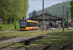 AVG 369 in Ettlingen Stadt. Mai 2024.

Citylink heißen die schicken, neuen Fahrzeuge der AVG. Sie wurden von Stadler Valencia und Vossloh Kiepe geliefert.