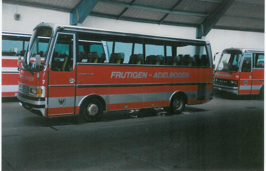 (009'824) - AFA Adelboden - Nr. 7/BE 26'707 - Setra (ex Born, Olten) am 25. August 1993 im Autobahnhof Adelboden