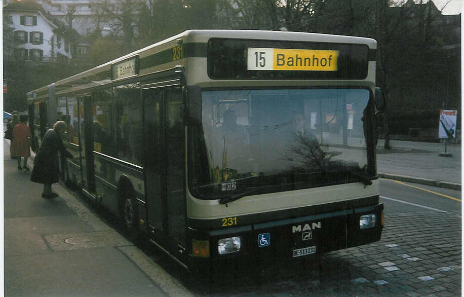 (016'619) - SVB Bern - Nr. 231/BE 513'231 - MAN am 26. Mrz 1997 in Bern, Brengraben