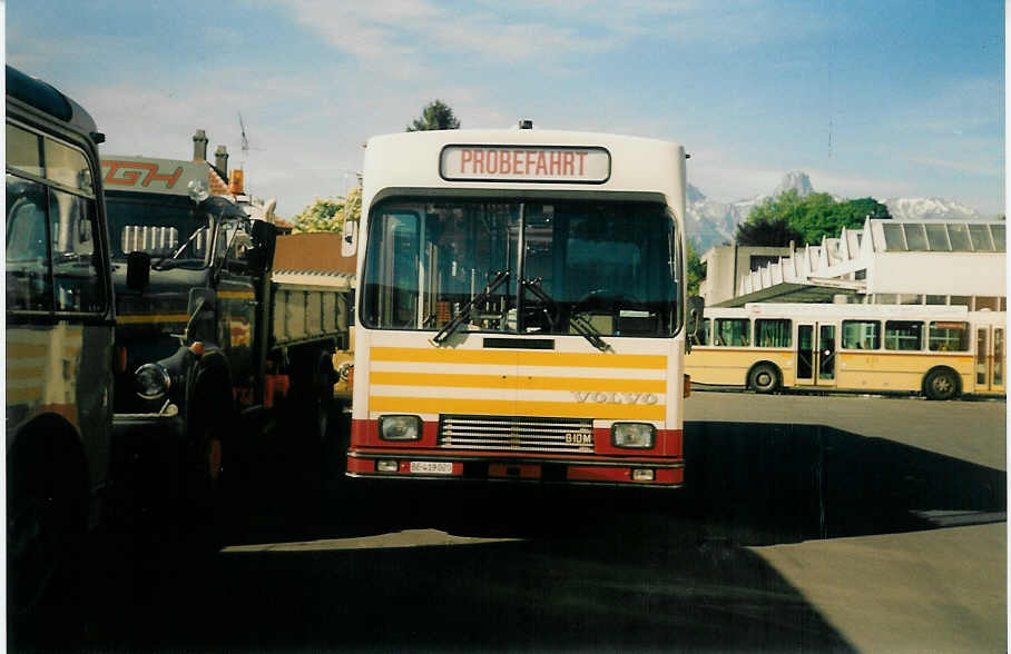 (017'124) - STI Thun - Nr. 20/BE 419'020 - Volvo/Lauber (ex SAT Thun Nr. 20) am 30. Mai 1997 in Thun, Garage