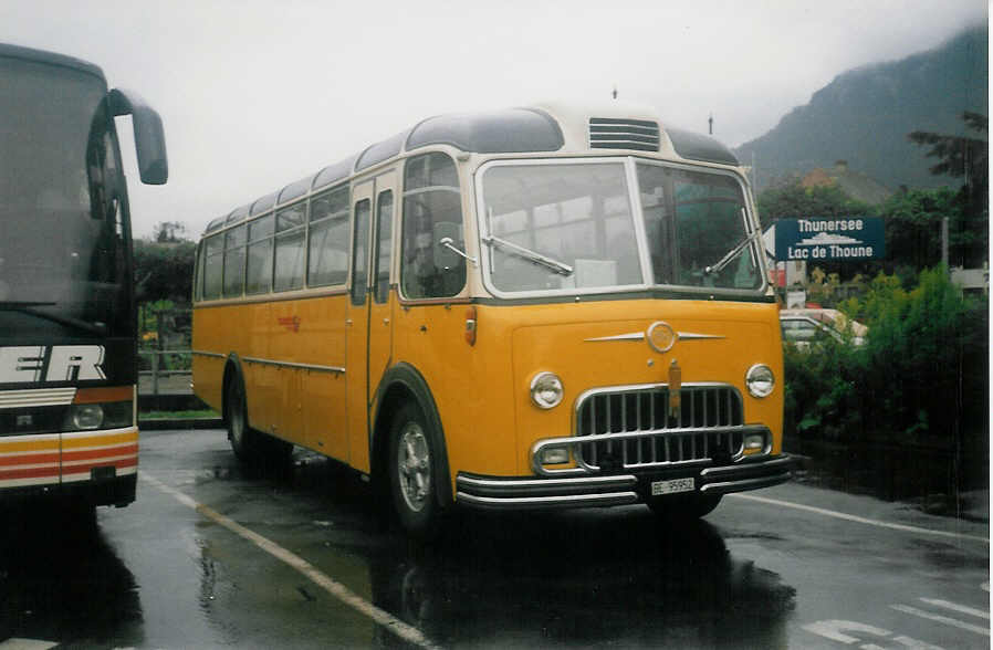 (018'322) - Engeloch, Riggisberg - BE 95'952 - FBW/Eggli (ex Privat; ex Steiger, Schlatt; ex P 24'061; ex P 21'561) am 1. August 1997 beim Bahnhof Interlaken West