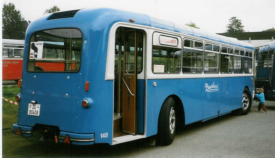 (026'324) - ZVB Zug - Nr. 148/ZG 80'408 - Moser/R&J Personenanhnger (ex Nr. 48) am 3. Oktober 1998 in Rti, Sonnenplatz