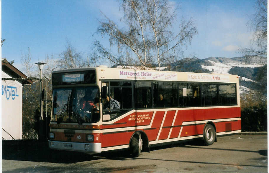 (029'217) - ASKA Aeschi - Nr. 5/BE 503'083 - MAN/Gppel-FHS am 30. Januar 1999 in Einigen, Motel