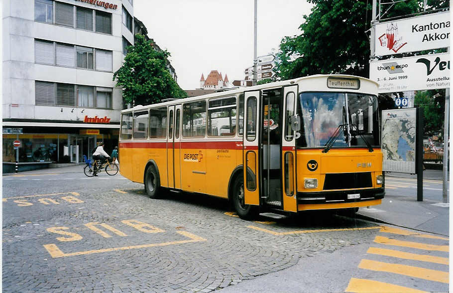 (031'821) - Burri, Teuffenthal - BE 336'192 - FBW/R&J am 4. Juni 1999 beim Bahnhof Thun