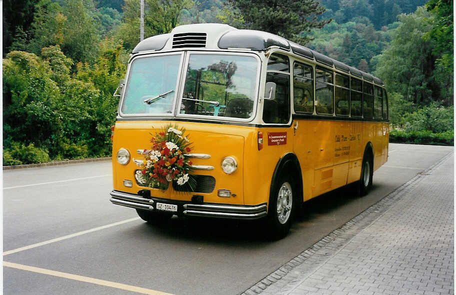 (032'636) - Oldie-Tours Zrisee, Wollerau - Nr. 21/SZ 10'476 - Saurer/Saurer (ex Marchetti, Airolo; ex P 24'119) am 26. Juni 1999 in Bad Ragaz, Kurzentrum
