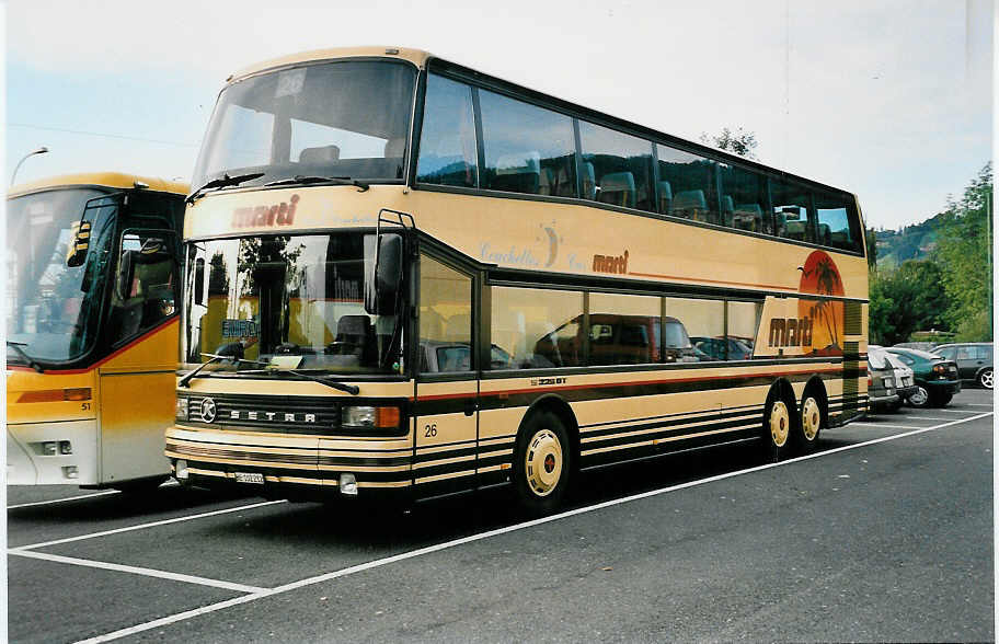 (036'707) - Marti, Kallnach - Nr. 26/BE 102'212 - Setra am 3. September 1999 in Thun, Seestrasse