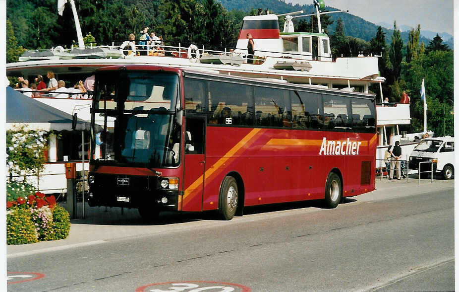 (036'735) - Amacher, Interlaken - BE 457'235 - Van Hool am 11. September 1999 bei der Schifflndte Thun