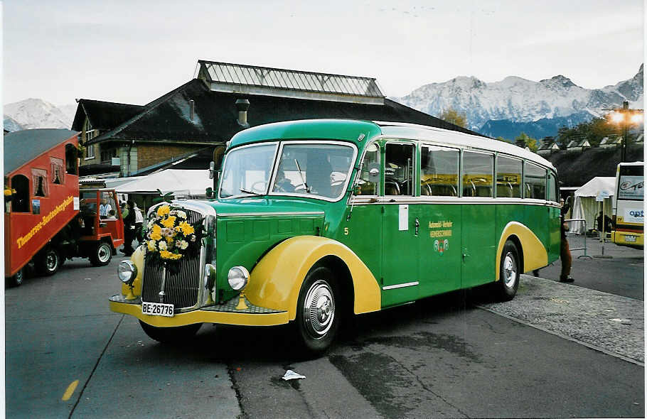 (043'723) - STI Thun - Nr. 15/BE 26'776 - Saurer/Gangloff (ex AvH Heimenschwand Nr. 5) am 5. November 2000 in Thun, Expo