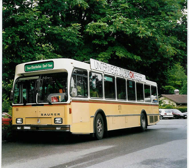 (046'937) - STI Thun - Nr. 59/BE 413'459 - Saurer/R&J am 9. Juni 2001 bei der Schifflndte Thun