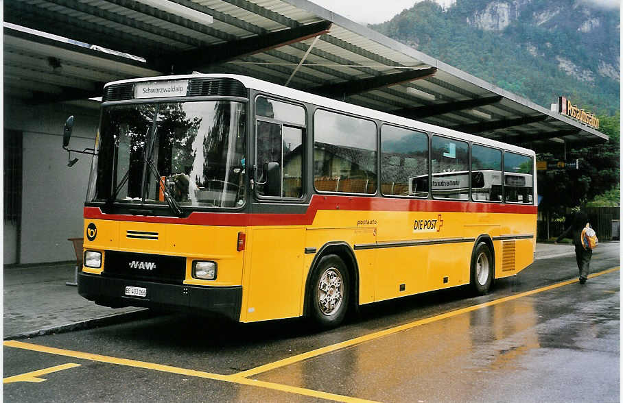 (047'130) - AVG Meiringen - Nr. 66/BE 403'166 - NAW/Hess (ex P 24'452) am 10. Juni 2001 in Meiringen, Postautostation