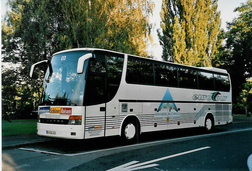 (047'931) - Aus Deutschland: Gemeinsam Schner Reisen, Annaberg - Nr. 3/ANA-G 403 - Setra am 13. Juli 2001 in Thun, Lachen