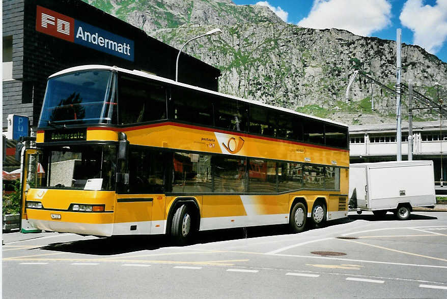 (048'716) - Thepra, Stans - Nr. 12/NW 5107 - Neoplan am 23. Juli 2001 beim Bahnhof Andermatt