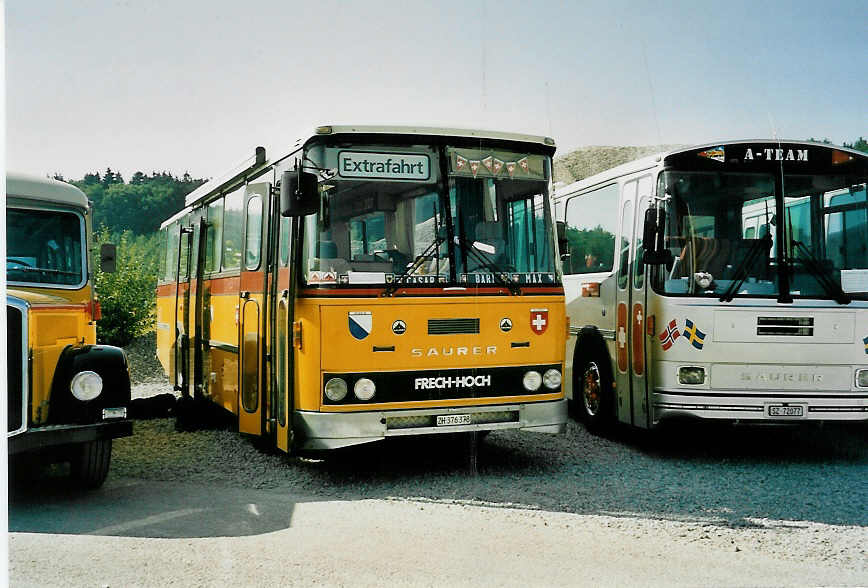 (049'330) - Schmid, Dietikon - ZH 376'378 - Saurer/FHS (ex Schmid, Buchs; ex Richter, Winterthur; ex Schaub, Arisdorf) am 25. August 2001 in Niederbipp, Saurertreffen