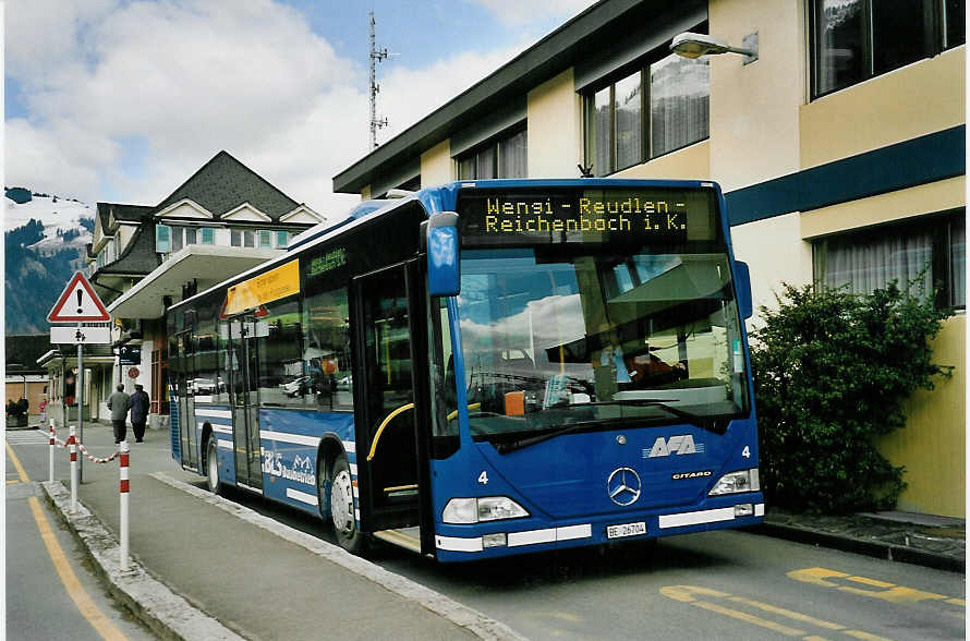 (052'617) - AFA Adelboden - Nr. 4/BE 26'704 - Mercedes am 24. Mrz 2002 beim Bahnhof Frutigen