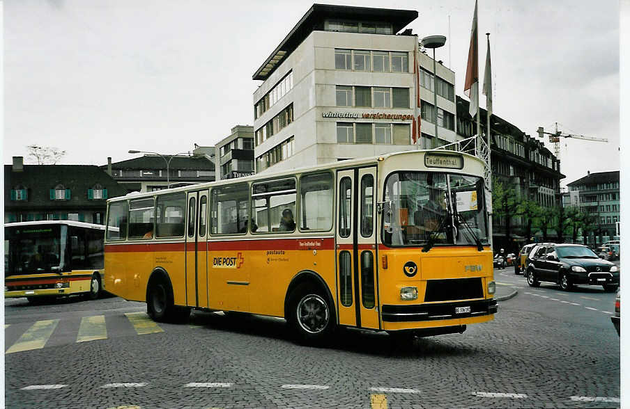 (052'927) - Burri, Teuffenthal - BE 336'192 - FBW/R&J am 17. April 2002 beim Bahnhof Thun