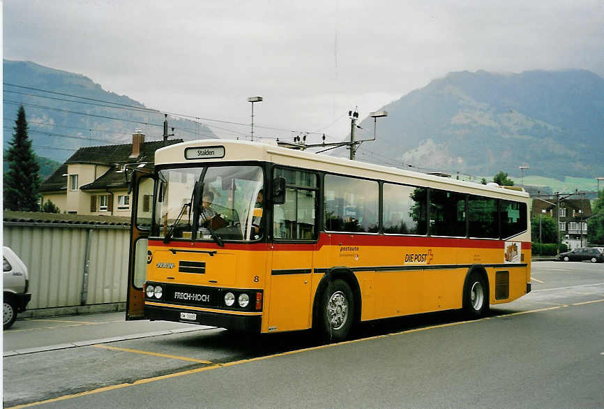 (054'510) - Dillier, Sarnen - Nr. 8/OW 10'005 - NAW/FHS (ex Berwert, Stalden) am 22. Juli 2002 beim Bahnhof Sarnen