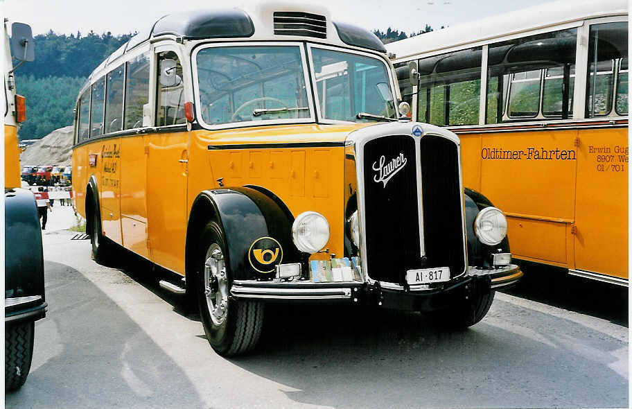 (055'622) - Gmnder, Weissbad - AI 817 - Saurer/Gangloff (ex P 23'144; ex P 2213) am 31. August 2002 in Niederbipp, Saurertreffen