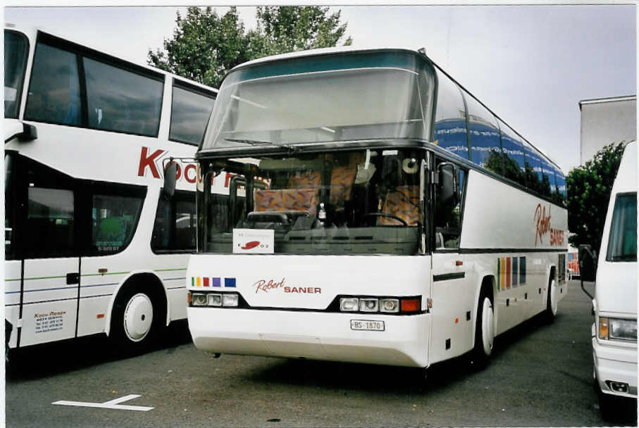 (055'829) - Saner, Basel - BS 1870 - Neoplan am 31. August 2002 in Biel, Terminal B