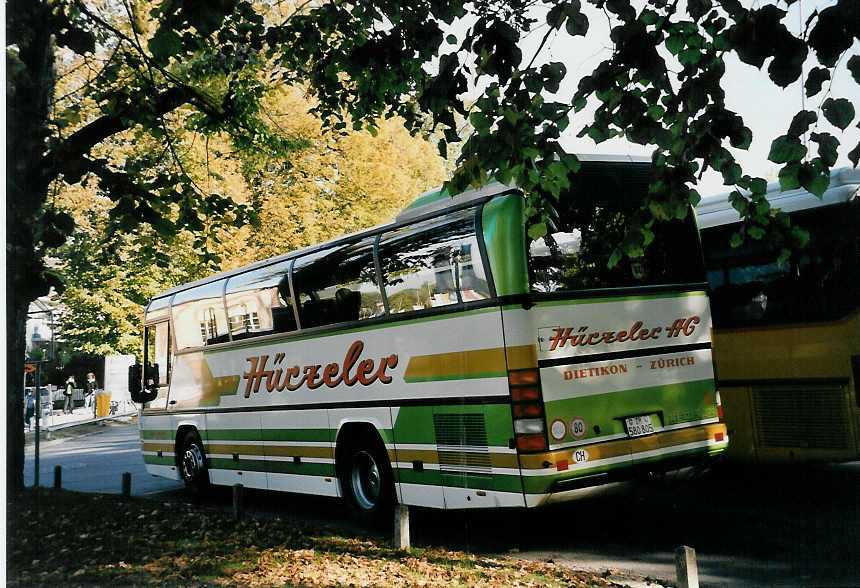 (056'313) - Hrzeler, Dietikon - Nr. 12/ZH 580'805 - Neoplan am 30. September 2002 in Murten, Carterminal