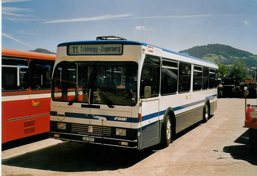 (060'920) - ZVB Zug - Nr. 25/ZG 3375 - FBW/R&J am 21. Juni 2003 in Hinwil, AMP