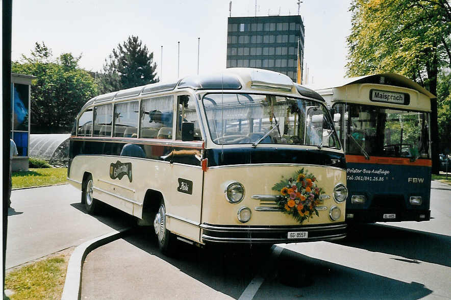 (061'423) - Hobi, Ganterschwil - SG 8557 - Saurer/Saurer (ex Brunner, Sargans) am 13. Juli 2003 in Luzern, Verkehrshaus