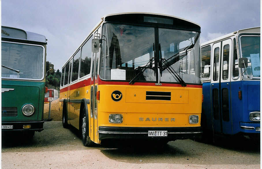 (062'930) - Aus Deutschland: Wittgen, Wiesbaden - WI-TT 31 - Saurer/Tscher (ex Schr, Aegerten; ex P 24'239) am 30. August 2003 in Niederbipp, Saurertreffen