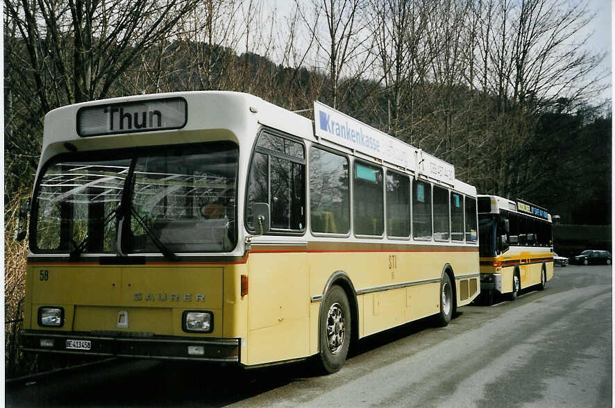 (066'422) - STI Thun - Nr. 58/BE 413'458 - Saurer/R&J am 7. April 2004 bei der Schifflndte Thun