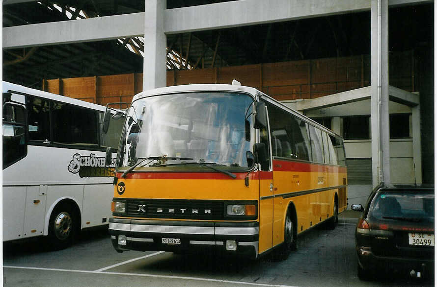 (069'408) - PostAuto Thal-Gu-Lebern - SO 149'613 - Setra (ex P 26'006) am 10. Juli 2004 in Thun, Grabengut