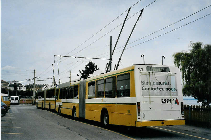 (080'016) - TN Neuchtel - Nr. 109 - NAW/Hess Gelenktrolleybus am 27. August 2005 in Neuchtel, Dpt