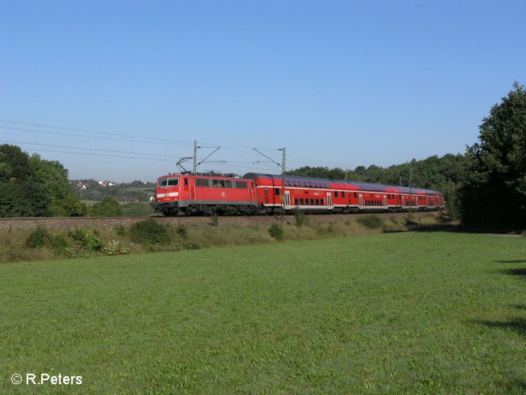 111 172-3 schiebt bei Edlhausen ein RE Nrnberg.09.09.08