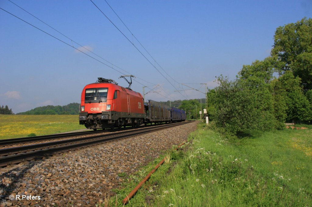 1116 102-3 mit gemischten Gterzug bei Plling. 13.05.11