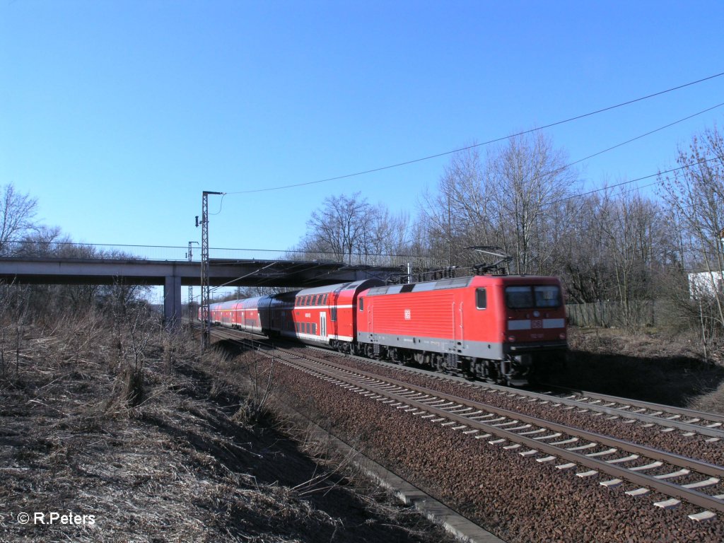 112 101 schiebt RE 1 bei Frankfurt/Oder Nuhnen. 07.03.11