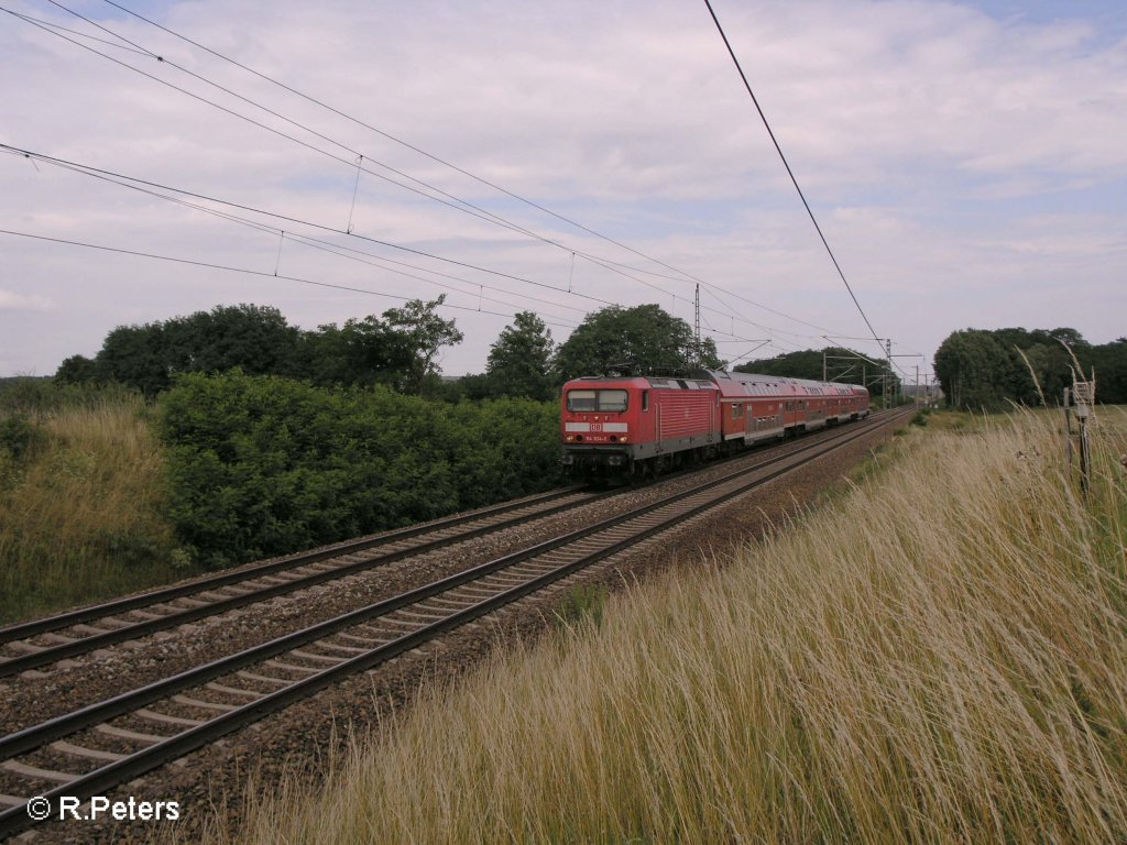 114 034-2 zieht bei Jacobsdorf ein Ersatz RE. 19.07.08