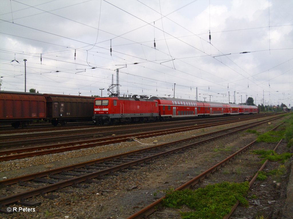 114 035-9 mit RE1 in Eisenhttenstadt. 13.08.10