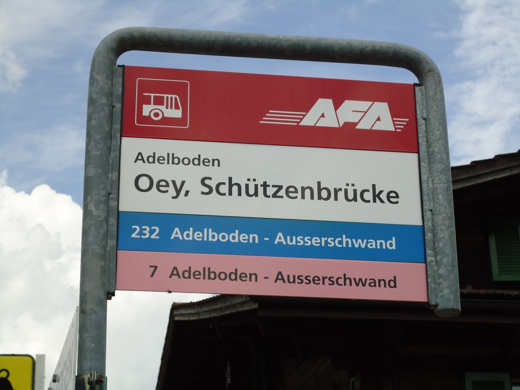 (127'965) - AFA-Haltestelle - Adelboden, Oey, Schtzenbrcke - am 11. Juli 2010