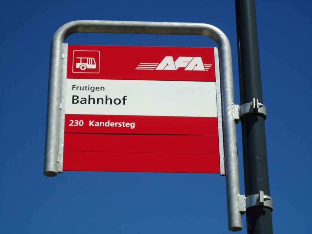 (128'168) - AFA-Haltestelle - Frutigen, Bahnhof - am 1. August 2010