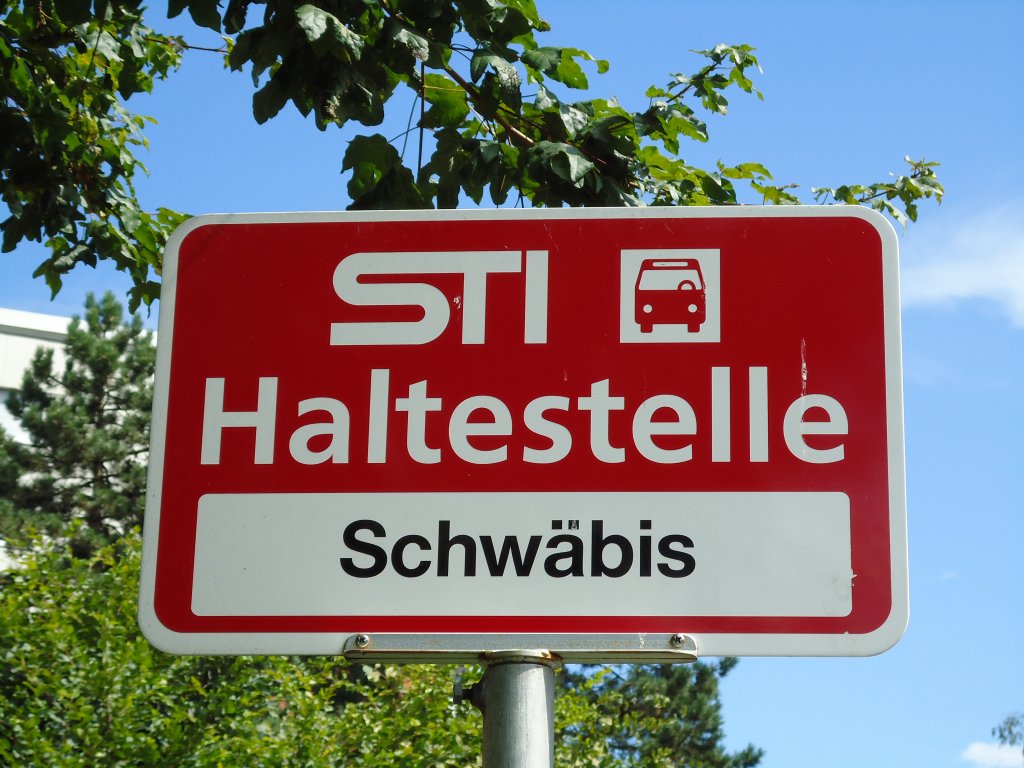(128'209) - STI-Haltestelle - Steffisburg, Schwbis - am 1. August 2010