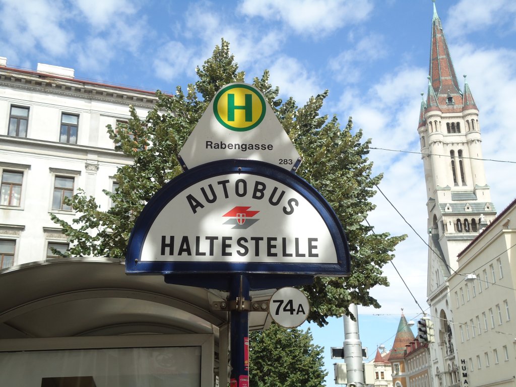 (128'381) - Bus-Haltestelle - Wien, Rabengasse - am 9. August 2010