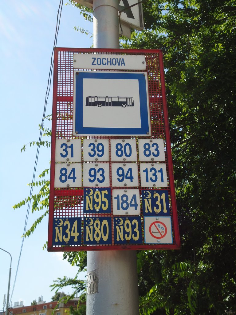 (128'509) - Bus-Haltestelle - Bratislava, Zochova - am 10. August 2010