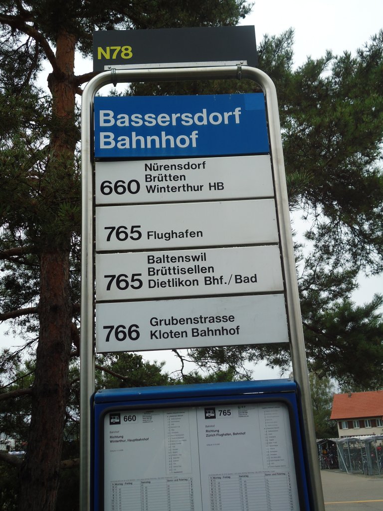 (129'712) - VBG-Haltestelle - Bassersdorf, Bahnhof - am 15. September 2010