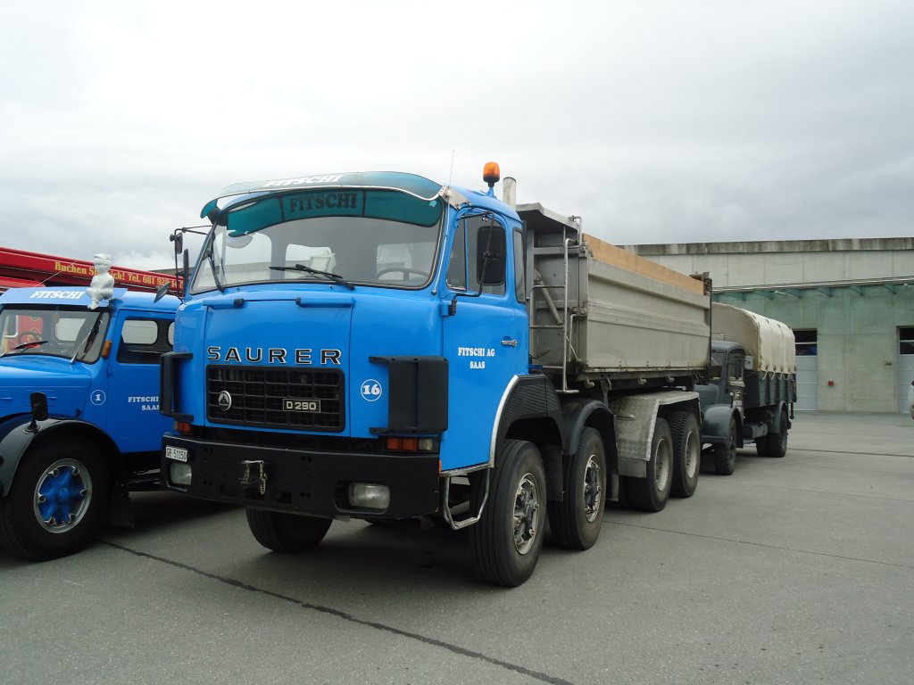 (129'987) - Fitschi, Saas - Nr. 16/GR 51'150 - Saurer am 18. September 2010 in Breil, Militranlage